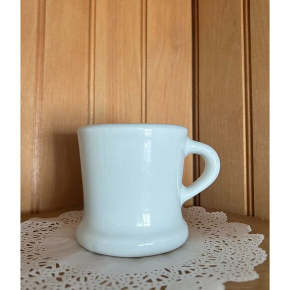Antique Hall China White Ironstone Porcelain Shaving Coffee Mug Restaurantware - Picture 3 of 7